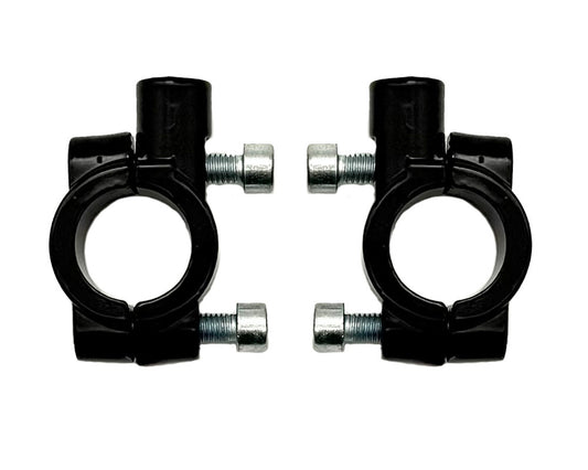 Burromax Mirror Handlebar Mounts, Set of 2, 22mm Clamp, 10x1.25mm Mount Thread, Black