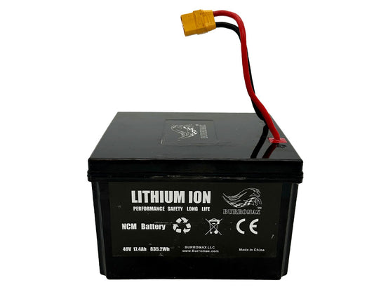 Burromax Battery, 48v 17.4ah 50a, Lithium Ion, BMS (Part #19905) Fits TT1000R, TTMAX