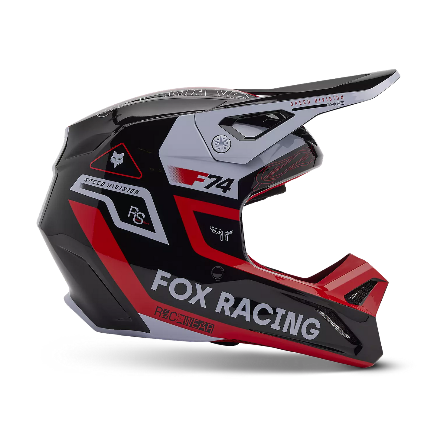 Fox Racing Fluorescent Red V1 Race Spec Full Face Helmet 2X