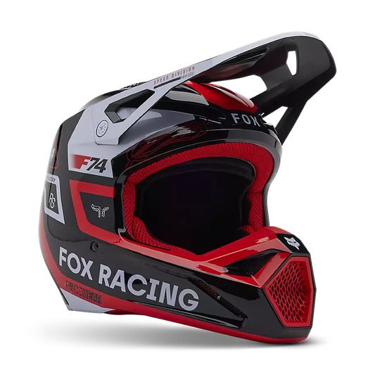 Fox Racing Fluorescent Red V1 Race Spec Full Face Helmet 2X Fox Racing