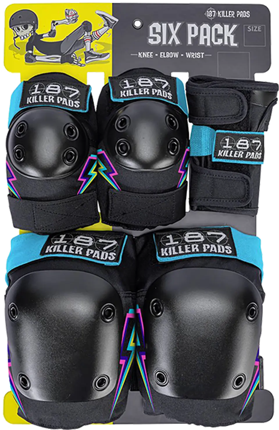 187 Six Pack Pads X-Small Electric Bolt 187 Killer Pads