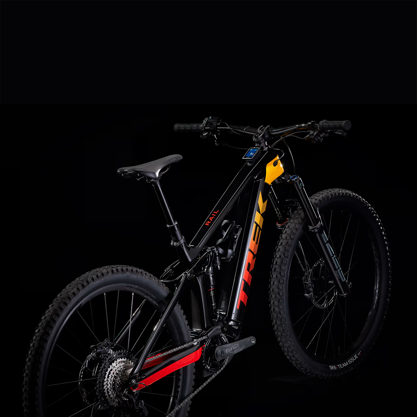 Trek Rail 9.8 XT Gen 3 Lg Trek Black/Marigold to Red Fade