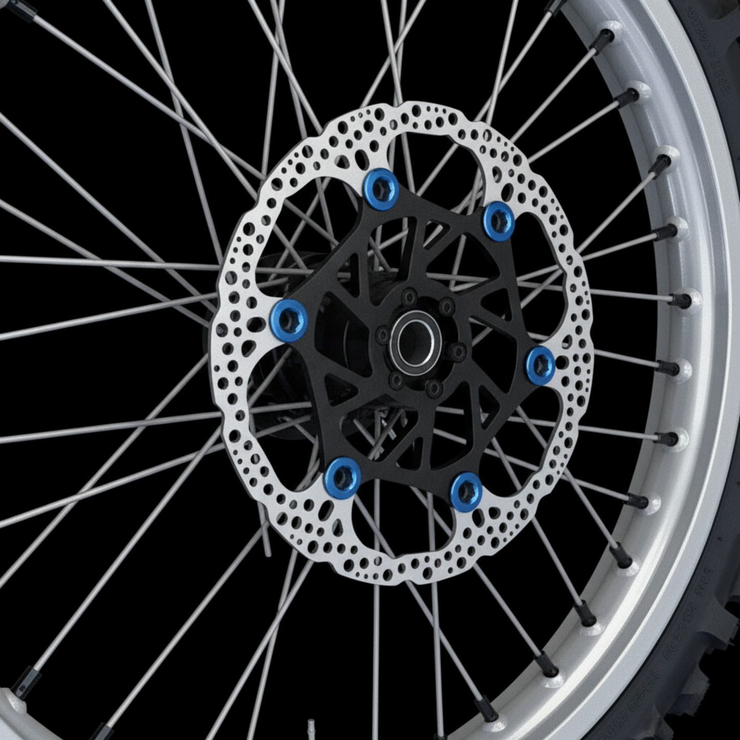 Warp 9 E Ride Pro Front & Rear Wheels Black Hub, Grey Rim and Spokes, Black Nipples W/ Titanium and Tire Complete