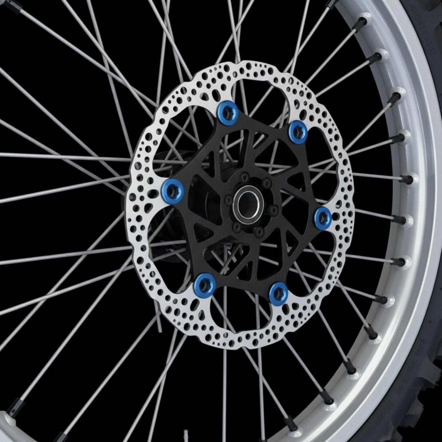 Warp 9 E Ride Pro Front & Rear Wheels Black Hub, Grey Rim and Spokes, Black Nipples W/ Titanium and Tire Complete Warp 9 Racing