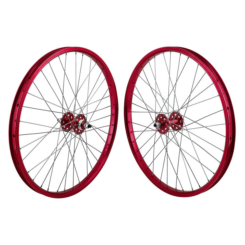 SE Racing 24" 3/8" Sealed Double Wall Wheel Set Red