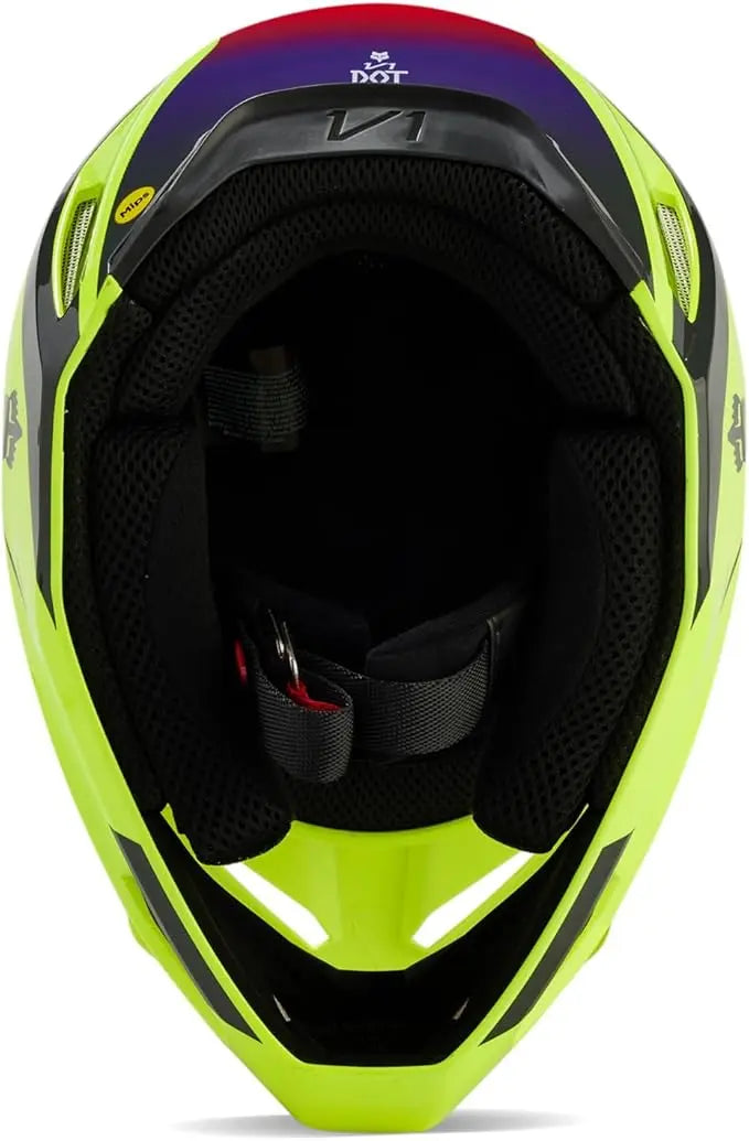 Fox Racing V1 Flora Full Face Helmet Yellow Fox Racing