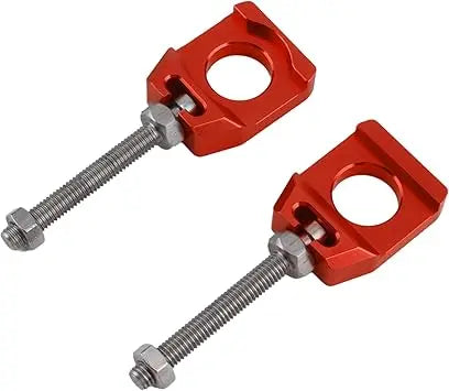 Titanium Lockdown Axle Block/Chain Tensioner for E-Moto/Surron - Red BIKEFACTORY Hawaii