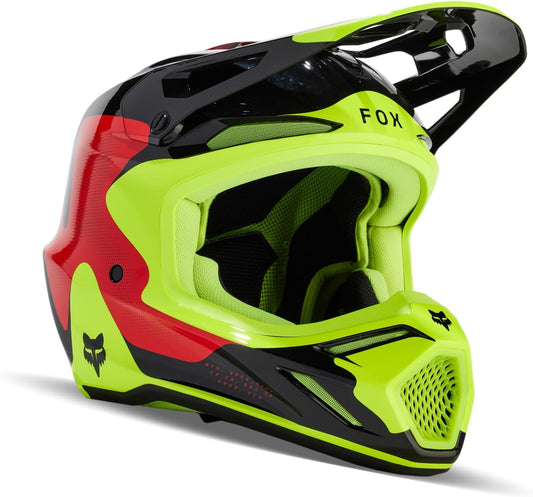 Fox Racing V3 Revise Red/Yellow Medium Helmet