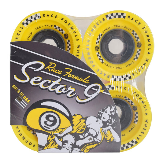Sector 9 - 71mm 78a Race Formula Wheels Yellow Sector 9