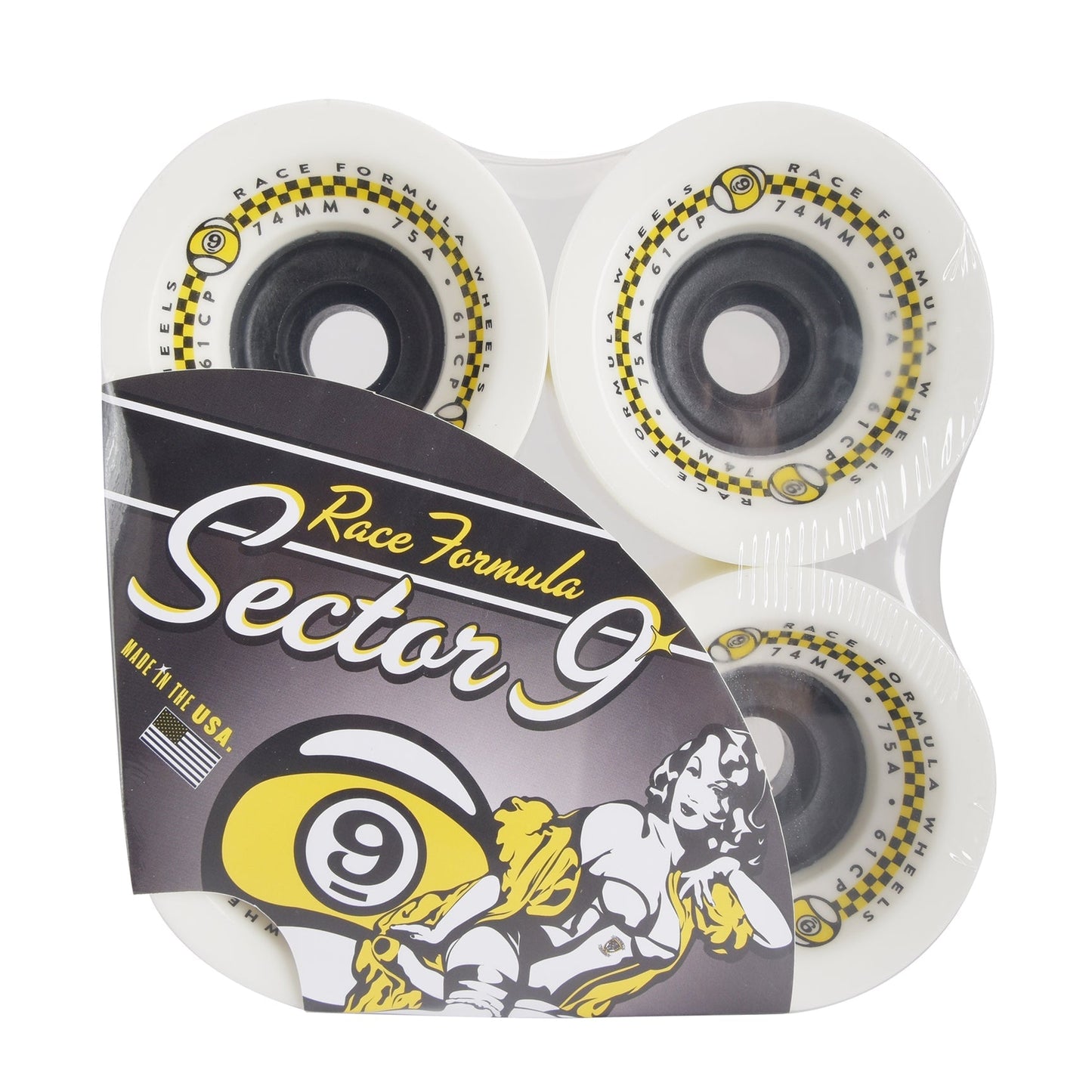 Sector 9 - 74mm 75a Race Formula Wheels White Sector 9