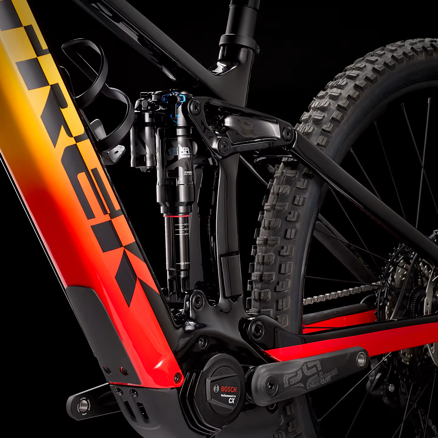 Trek Rail 9.8 XT Gen 3 Lg Trek Black/Marigold to Red Fade