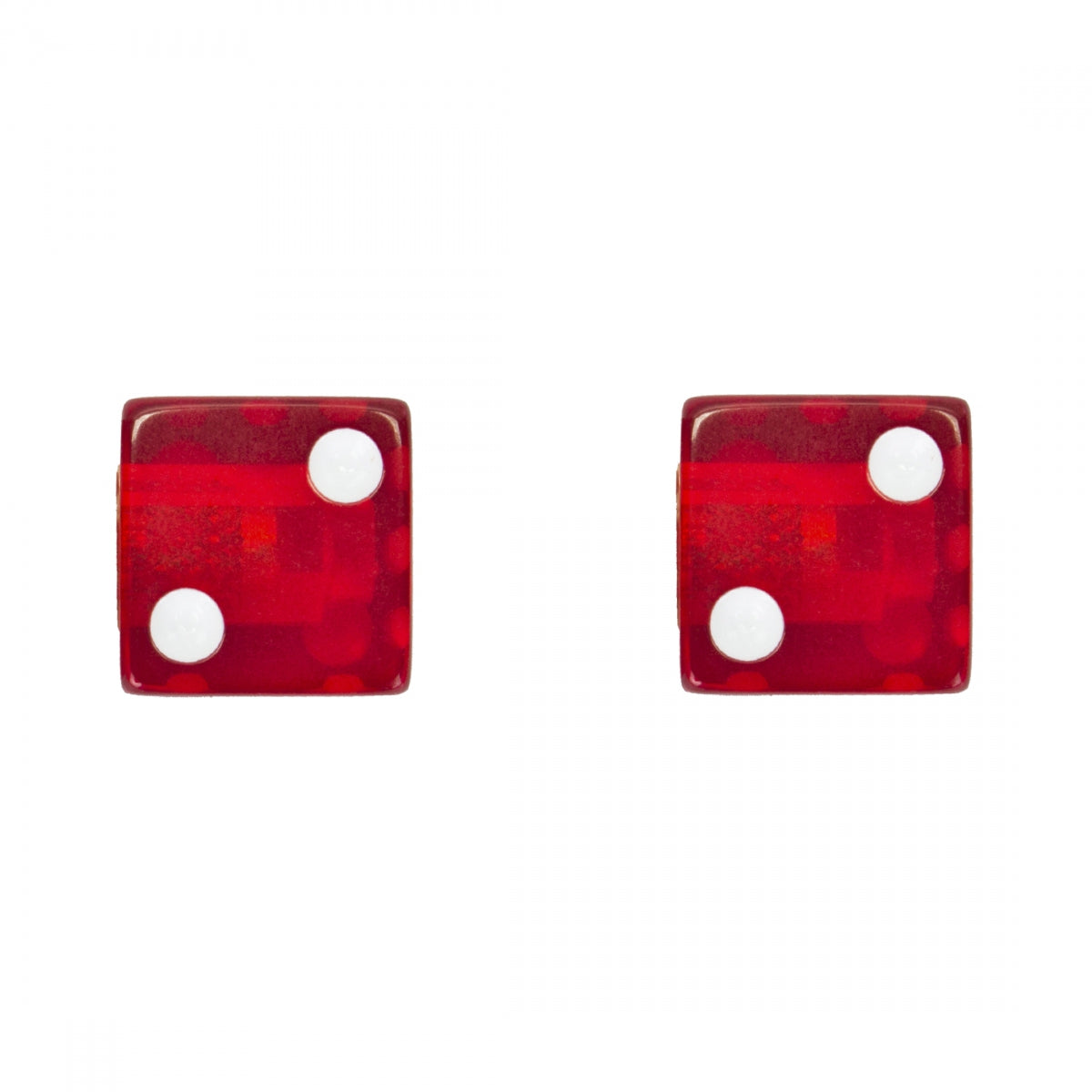 Trik Topz Dice Clear Red Valve Caps (1pr)