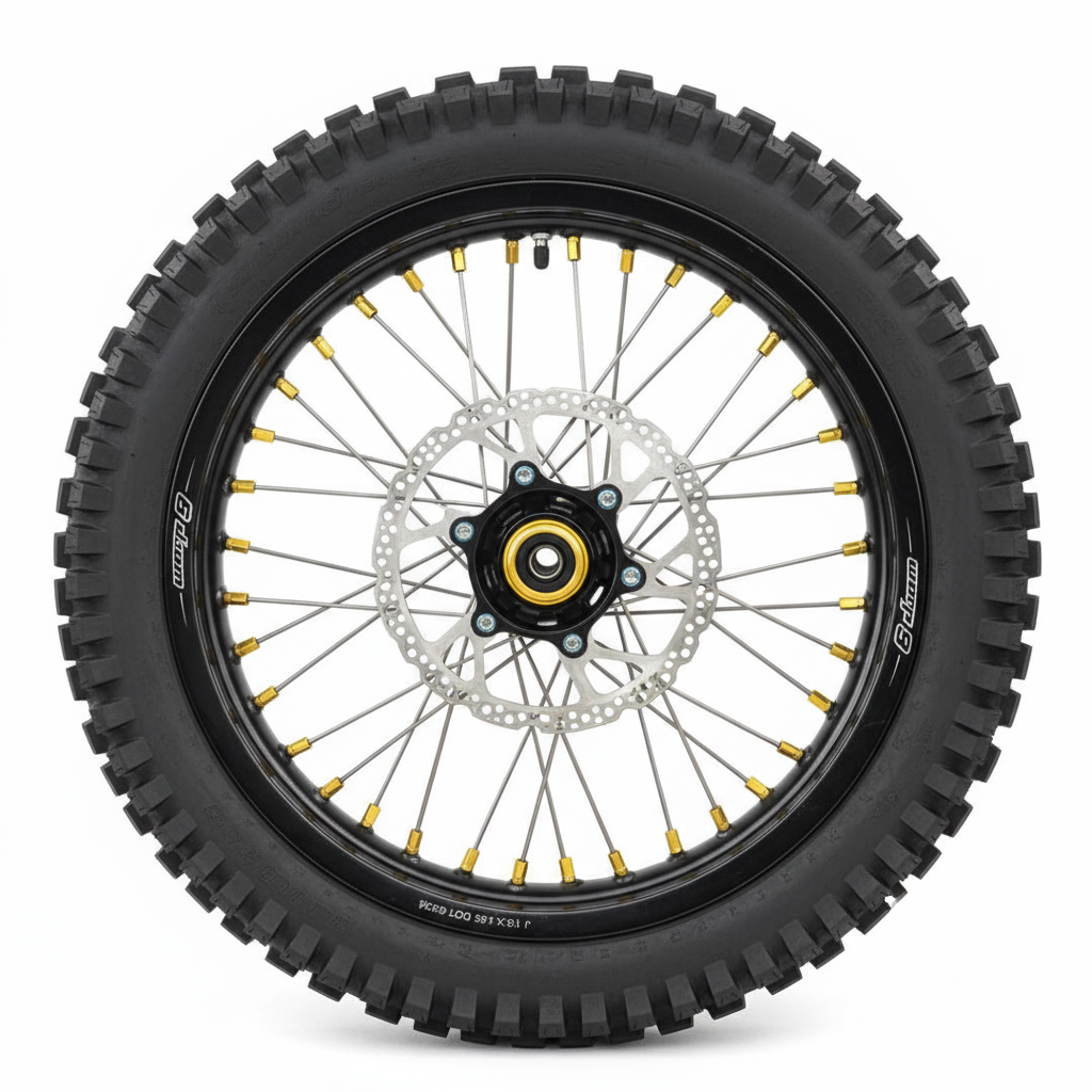 Warp 9 E RIDE Pro-SS Front & Rear Wheel 16" Black Rim, Gold nipples & hubs Complete w/ Titanium and Tire