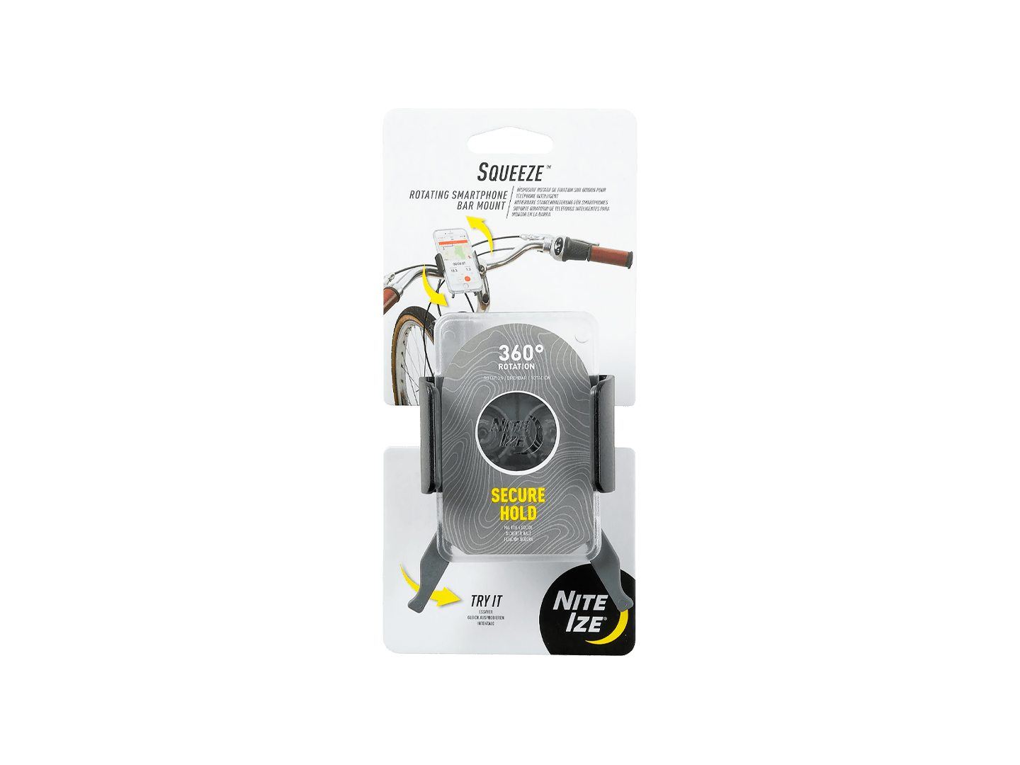 Nite Ize Squeeze Rotating Smartphone Bar Mount Light Grey