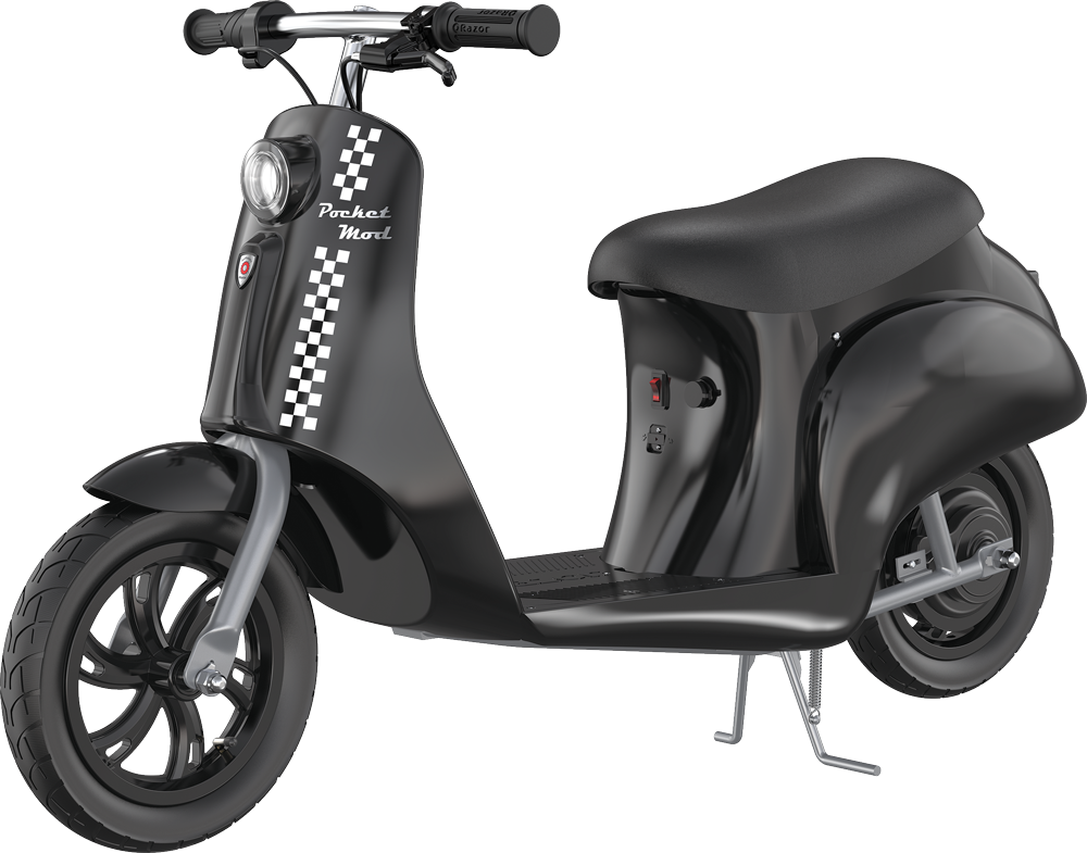 Razor Pocket Mod Black/Checkered Sit Down Electric Scooter