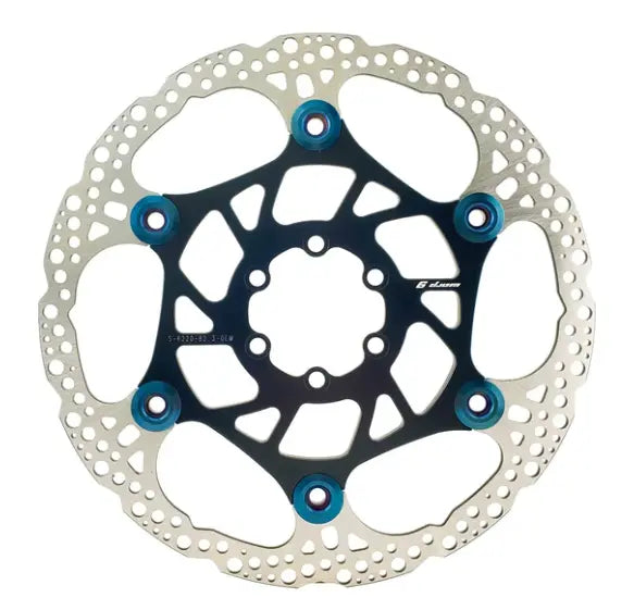 Warp 9 Surron / Segway 220mm x 2.3mm w/ Blue Buttons Floating Rotor. Fits Warp 9 Front and Rear Hubs and OEM Front Only @105 2-10c Warp 9 Racing