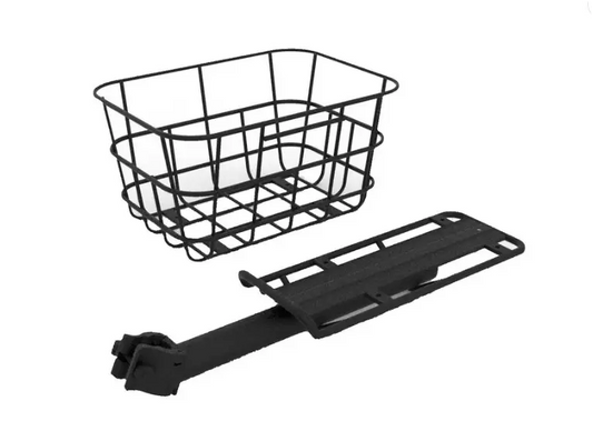 JackRabbit Quick-release Rack-Basket Combo Black (Max 22lbs) JACKRABBIT