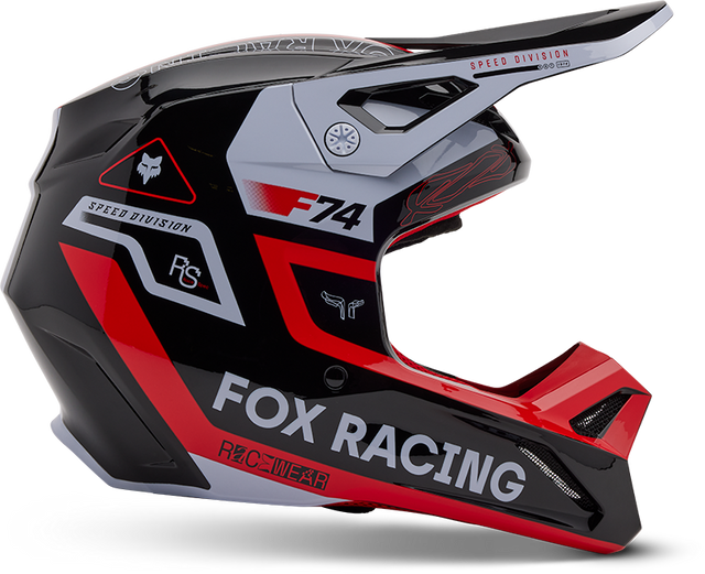 Fox Racing Fluorescent Red Youth V1 Race Spec Full Face Helmet