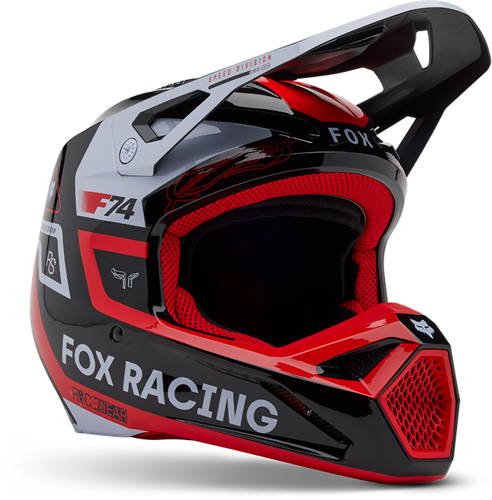 Fox Racing Fluorescent Red Youth V1 Race Spec Full Face Helmet