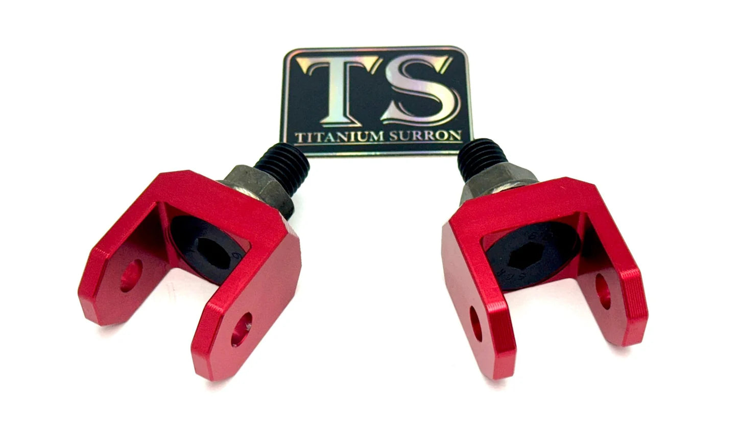 Titanium Footpeg Bracket Connectors for E-moto/Surron - Solid Color Red