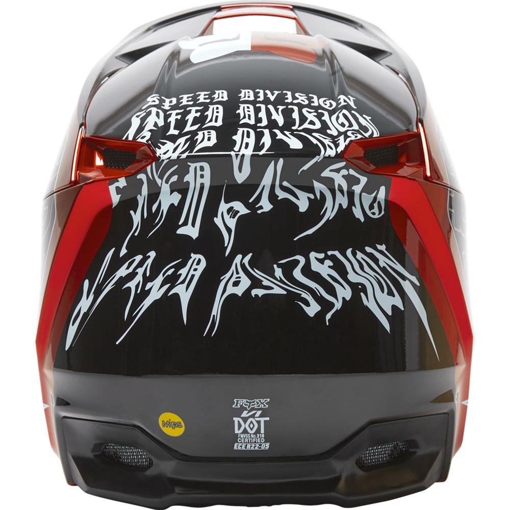 Fox Racing Youth V1 Peril Full-Face Helmet - Flo Red, Medium