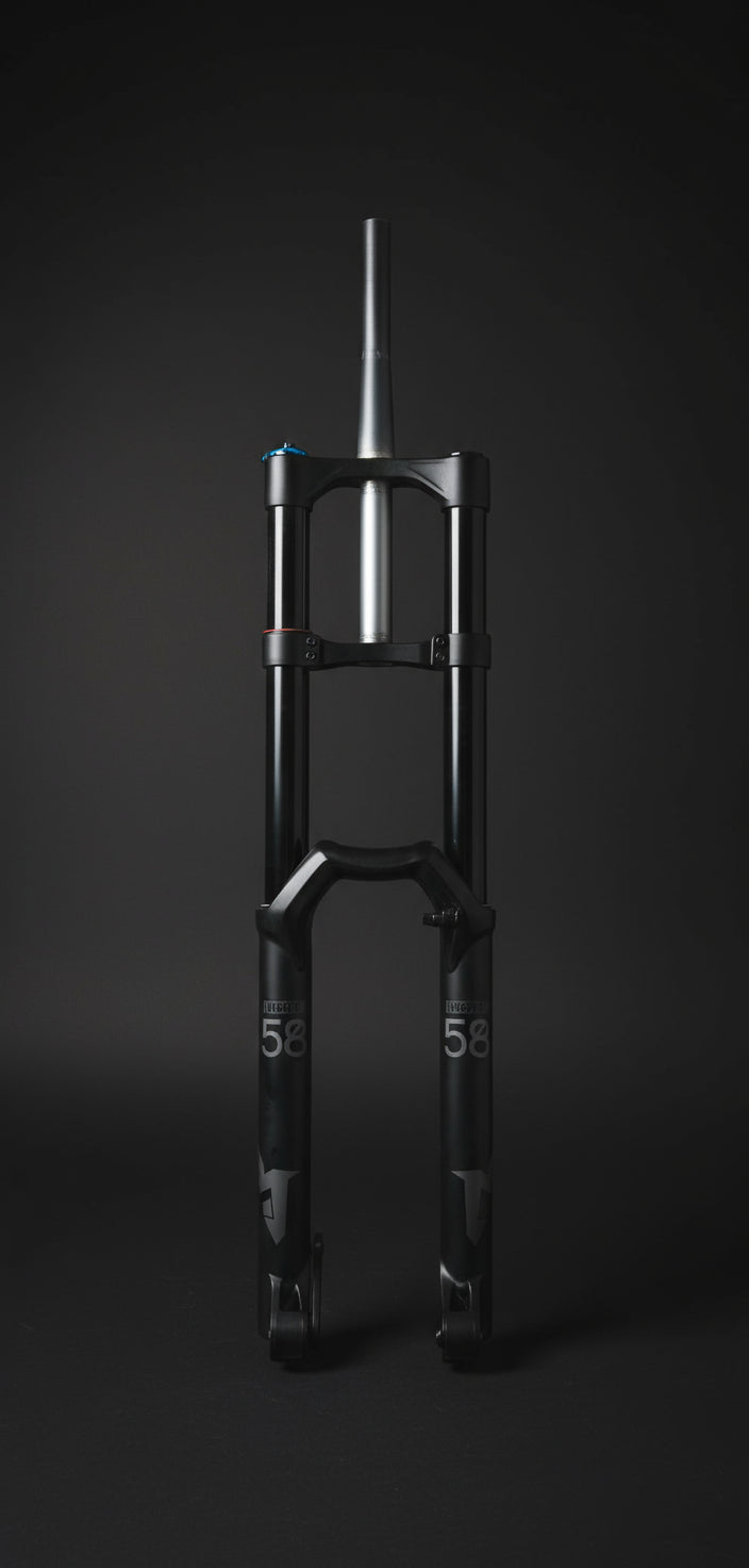 Marzocchi Bomber 58 Suspension Fork: 27.5", 203mm Travel 20 x 110mm, SHINEY BLACK