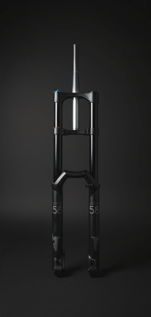 Marzocchi Bomber 58 Suspension Fork: 27.5", 203mm Travel 20 x 110mm, SHINEY BLACK