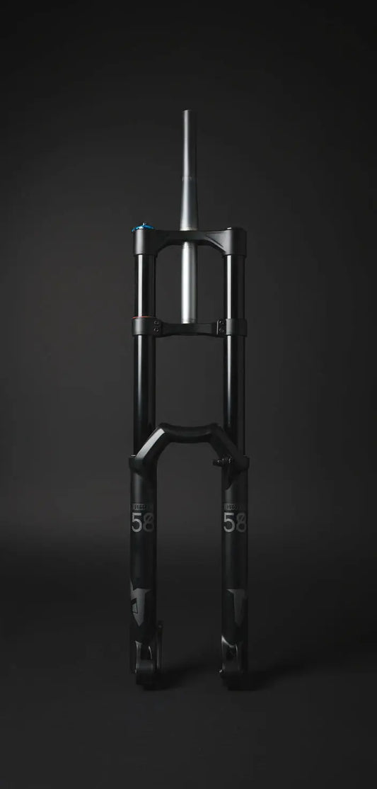 Marzocchi Bomber 58 Suspension Fork: 27.5", 203mm Travel 20 x 110mm, SHINEY BLACK Marzocchi