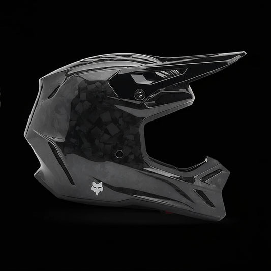 Fox Racing V3 RS Carbon Solid Black Helmet Medium
