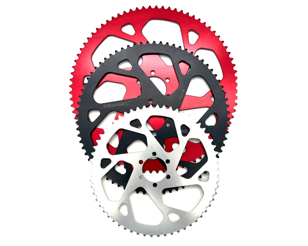 Burromax Sprocket, 80T 7075 Aluminum #35 Chain, 48mm BC- 37.1mm ID, Black Anodized Burromax