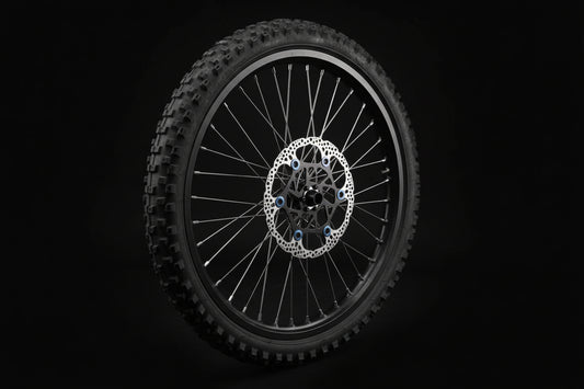 Warp 9 Rear Surron / Segway 220mm x 2.3mm w/ Blue Buttons Floating Rotor. Fits Warp 9 Front and Rear Hubs and OEM Front Only @105 2-10c