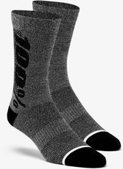 100% Rhythm Merino Wool Performance Cycling Socks (S/M) - Grey