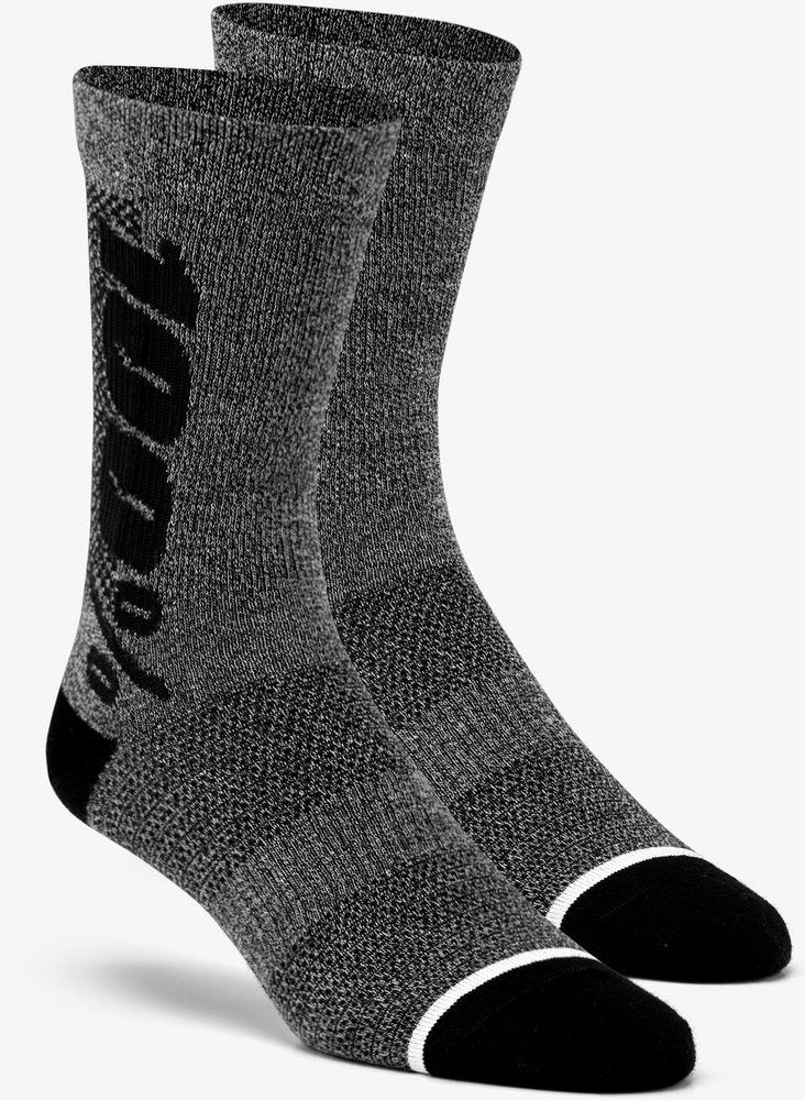 100% Rhythm Merino Wool Performance Cycling Socks (S/M) - Grey