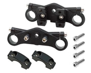 Burromax Fork Clamp Assembly, Complete Set, Includes Upper, Lower, Handlebar Clamps and Hardware, Black (Part #10038) Fits TT350, TT750R Burromax