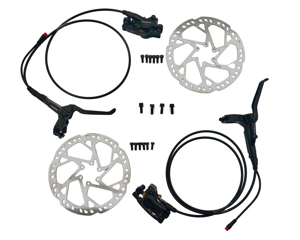 Burromax Brake Assembly, Front and Rear Set, Includes Rotors and Hardware, Black (Part #10150) Fits HRH, HRS, XRB