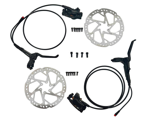 Burromax Brake Assembly, Front and Rear Set, Includes Rotors and Hardware, Black (Part #10150) Fits HRH, HRS, XRB