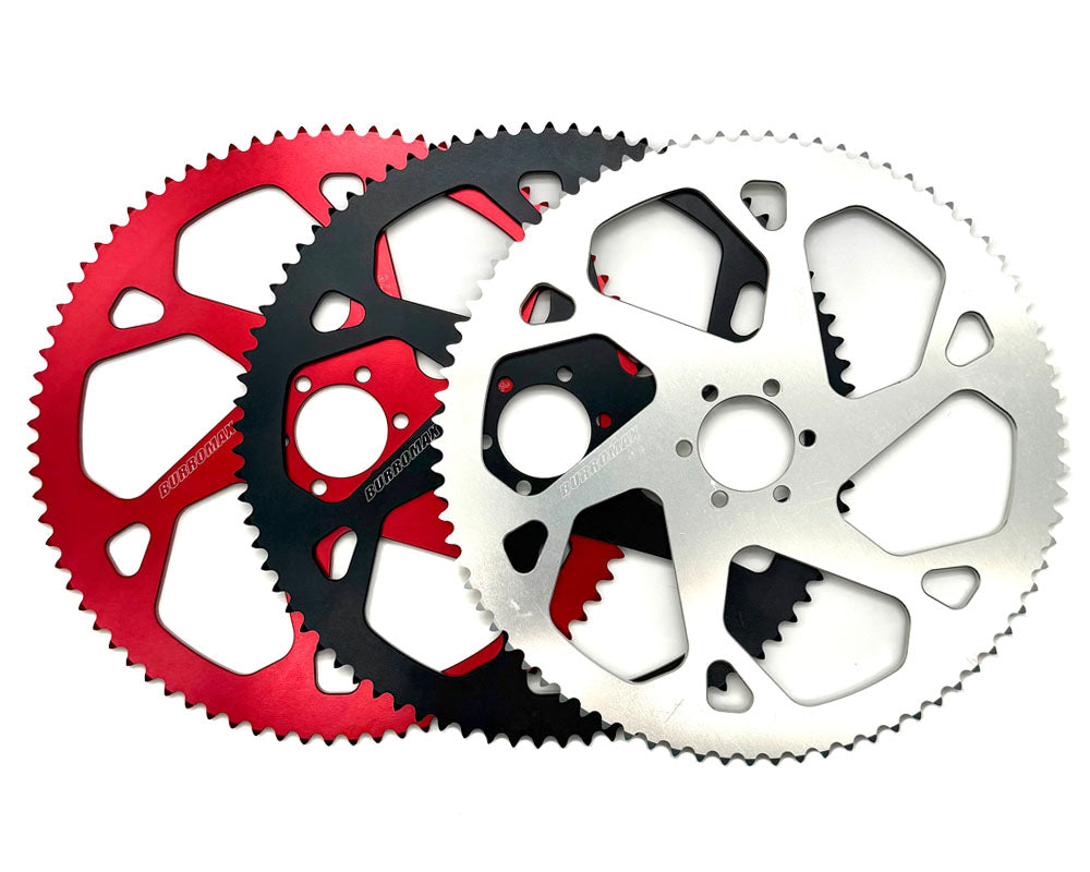 Burromax Sprocket, 80T 7075 Aluminum #35 Chain, 48mm BC- 37.1mm ID, Black Anodized Burromax