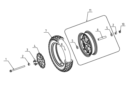 Burromax Front Wheel 6 Spoke - 2.5-10