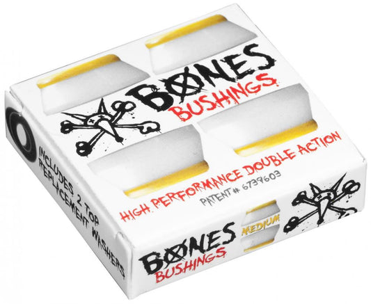Bones HardCore Bushings Medium Yellow/White (4 Bushings - 2 Trucks)