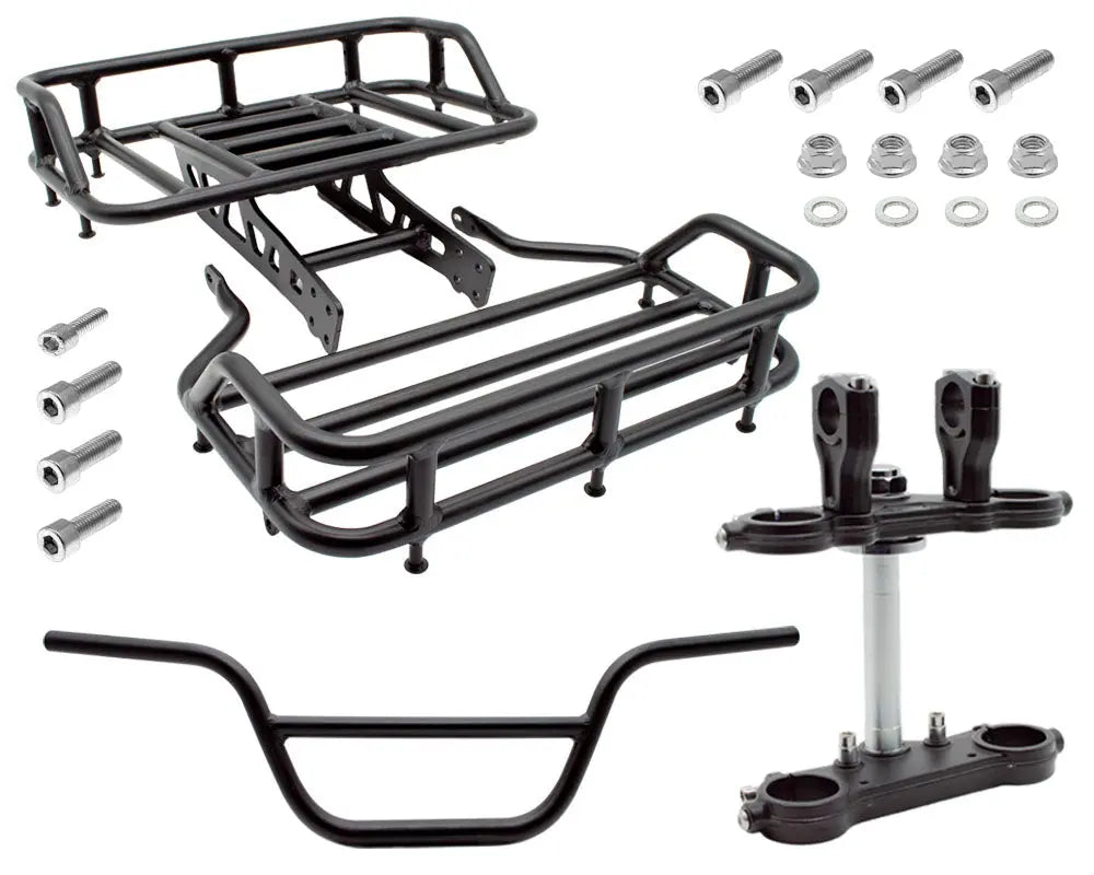 Burromax TT1600R Utility Rack Kit, Front and Rear with Triple Trees, Hi Rise 28.6mm Handle Bars, Risers and Hardware (#16107) Burromax