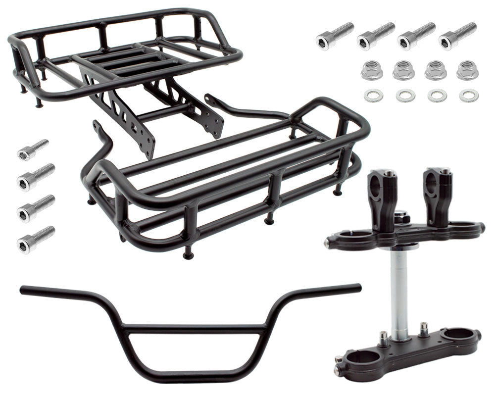 Burromax TT1600R Utility Rack Kit, Front and Rear with Triple Trees, Hi Rise 28.6mm Handle Bars, Risers and Hardware (#16107)