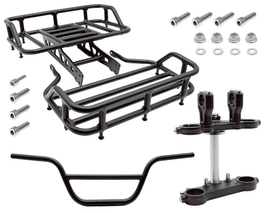 Burromax TT1600R Utility Rack Kit, Front and Rear with Triple Trees, Hi Rise 28.6mm Handle Bars, Risers and Hardware (#16107)