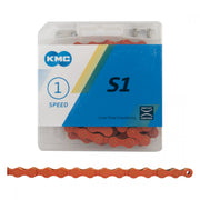 KMC S1 1-Speed Chain 1/2" X 1/8" Orange BIKEFACTORY HAWAII