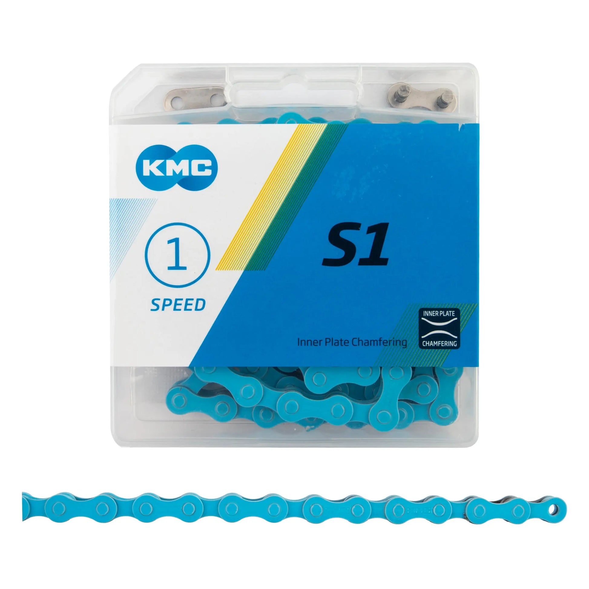 KMC S1 1-Speed Chain 1/2" X 1/8" Light Blue KMC Chain