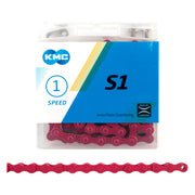 KMC S1 1-Speed Chain 1/2" X 1/8" Pink KMC Chain
