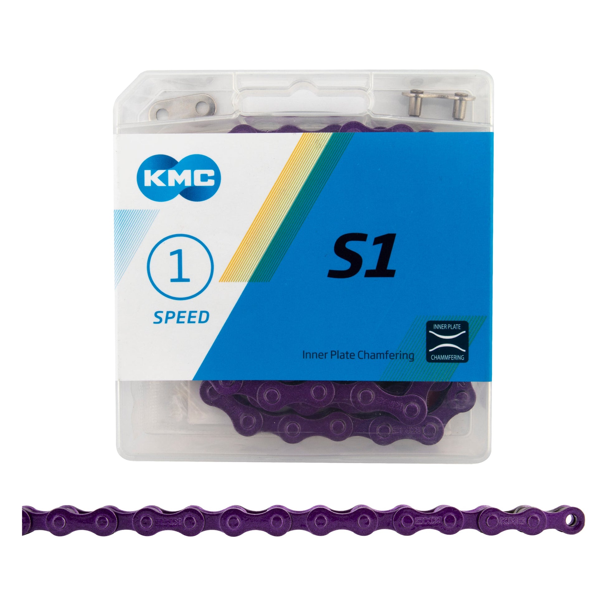 KMC S1 1-Speed Chain 1/2" X 1/8" Purple BIKEFACTORY HAWAII