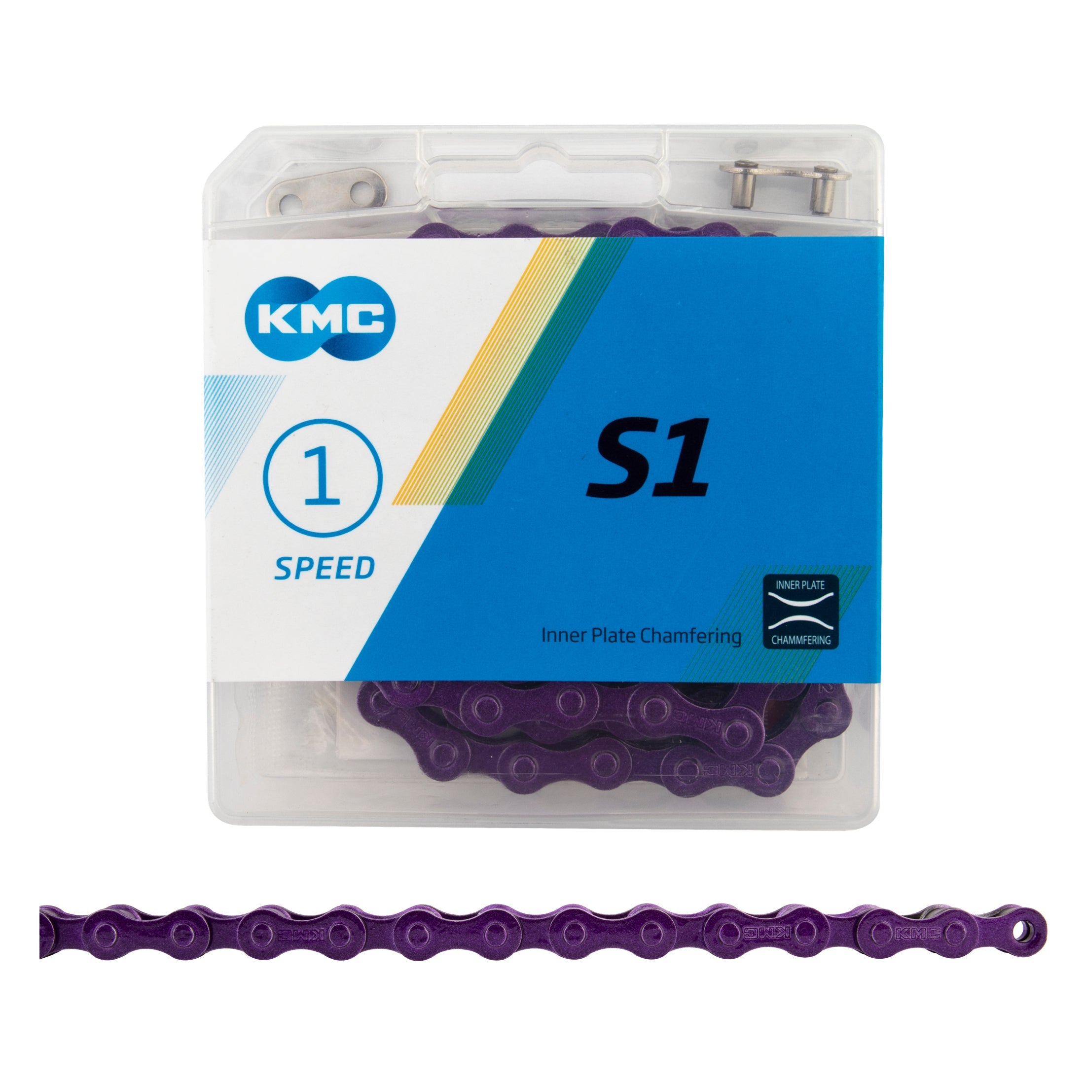 KMC S1 1-Speed Chain 1/2" X 1/8" Purple BIKEFACTORY HAWAII