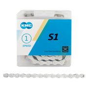 KMC S1 1-Speed Chain 1/2" X 1/8" White BIKEFACTORY HAWAII