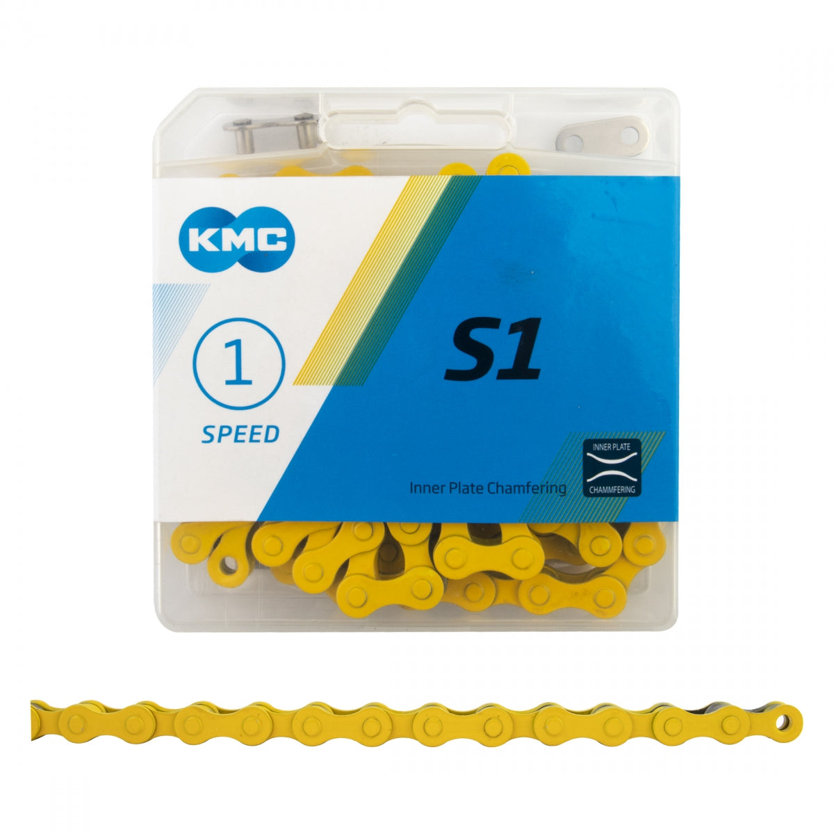 KMC S1 1-Speed Chain 1/2" X 1/8" Yellow BIKEFACTORY HAWAII