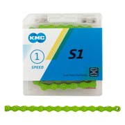KMC S1 1-Speed Chain 1/2" X 1/8" Lime Green BIKEFACTORY HAWAII